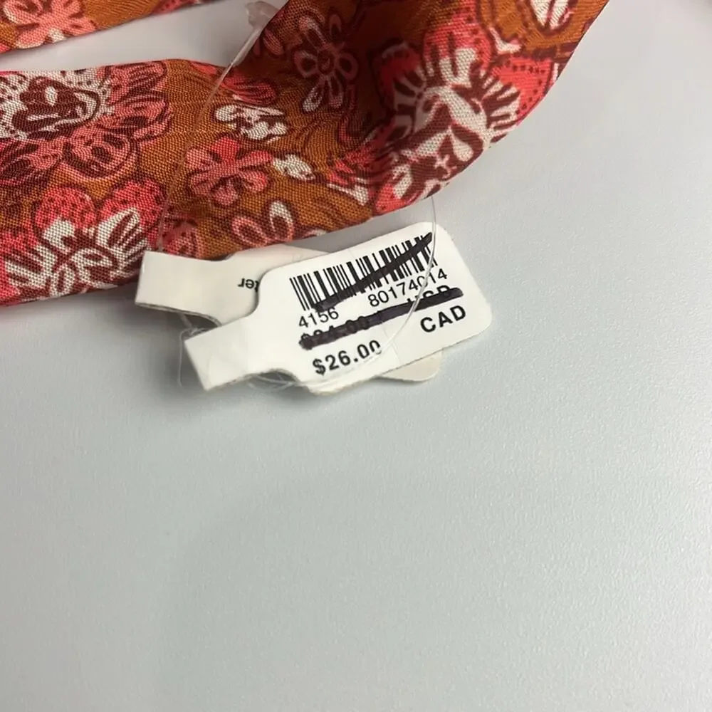 ANTHROPOLOGIE • Orange/Pink Floral Twist Headband